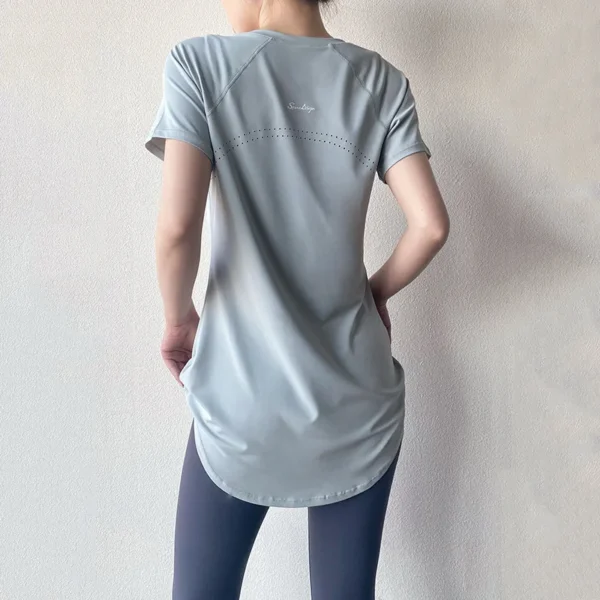 Sportswear Woman Gym 2024 Yoga Clothes Women T-Shirt Short Sleeve Quick Dry Fitness Top Breathable Slim Butt Cover Running Shirt