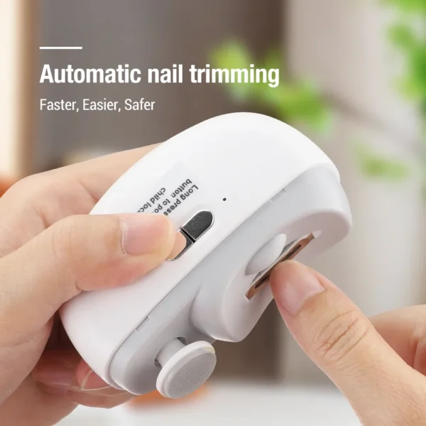 Electric Nail Clipper Grinding and Polishing with Light Automatic Nail Trimmer Rechargeable Nail Cutter Manicure for Baby Adult - Image 2