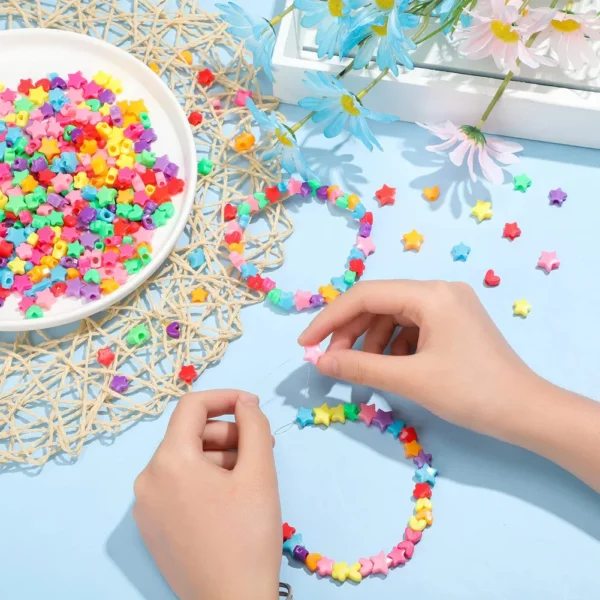 500pcs DIY Handmade Beaded Children's Toy Creative Loose Spacer Beads Crafts Making Bracelet Necklace Jewelry Kit Girl Toy Gift - Image 2