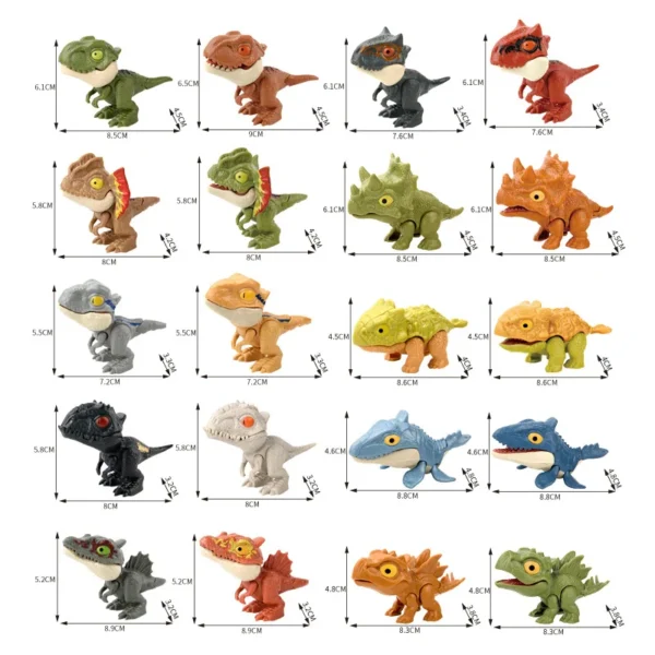 5-20PCS Funny Mini Cartoon Animal Tyrannosaurus Toy Plastic Hand Bite Finger Dinosaurs Mobile Joint Animal Finger Hand Doll Prop - Image 2