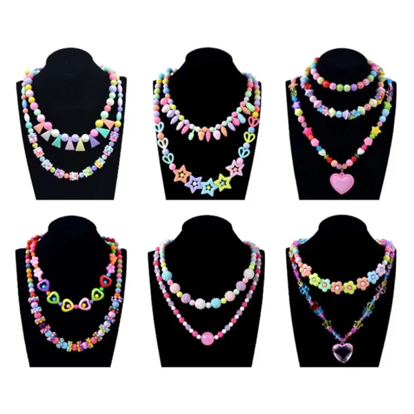 500pcs DIY Handmade Beaded Children's Toy Creative Loose Spacer Beads Crafts Making Bracelet Necklace Jewelry Kit Girl Toy Gift - Image 4