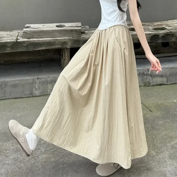 2024 Summer Women Fashion Colorful Long Skirts Girls Versatile Comfortable Elastic Dress Female Concise Leisure Vacation Skirts - Image 6