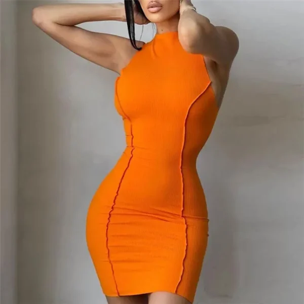 Women's Sleeveless Sexy Mini Bodycon Dress Y2K Cutout Sundress Short Dress Beach Party Club Streetwear