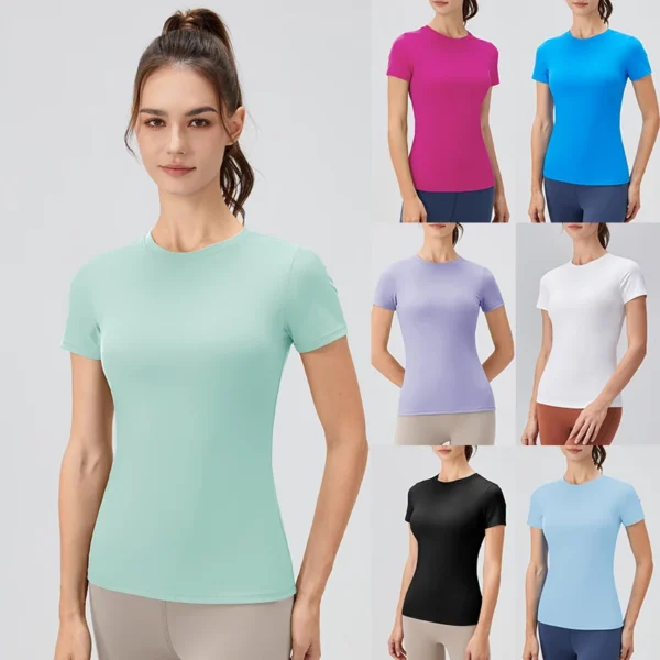 Women Sports Shirt Tight Yoga top Quick Dry Gym Top Outdoor Short Sleeve Running Sportswear Women T-shirts